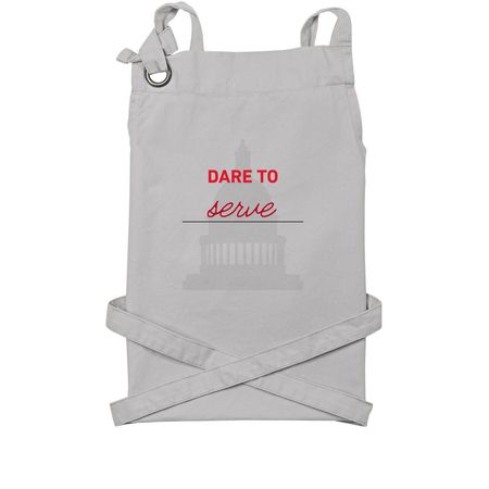 Dare To... Serve Apron, a Silver Cotton Canvas Pocket Apron