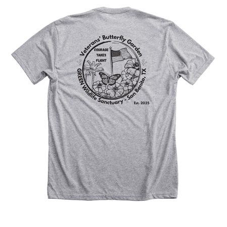 Veterans Garden, a Athletic Heather Premium Unisex Tee (back-view)
