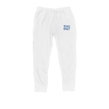 Texas Ballet Logo Sweatpants, a White Midweight Fleece Joggers
