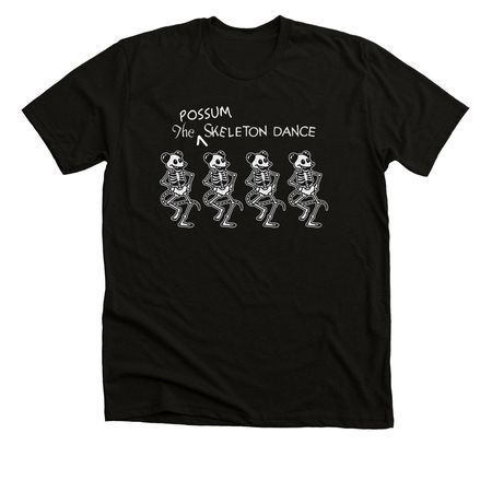 The Possum Skeleton Dance, a Solid Black Blend Premium Unisex Tee