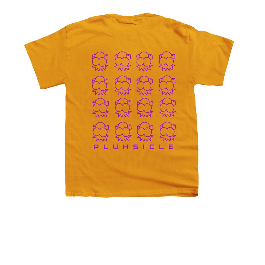 Pluhsicle Logo, a Gold Youth Unisex Tee (back-view)