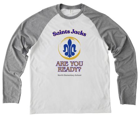 North Elementary School Shirt Fundraiser, a Aluminum Grey/ Bright White Allmade Eco Triblend Colorblock Raglan Long Sleeve Tee