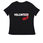 Spouse Shirts, a Black Women's Relaxed V-Neck Tee (back-view)