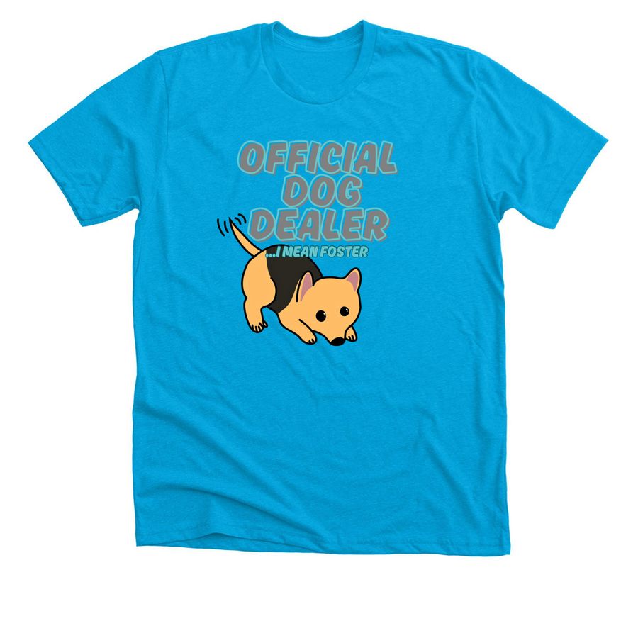 Official Dog Dealer, a Neon Blue Premium Unisex Tee