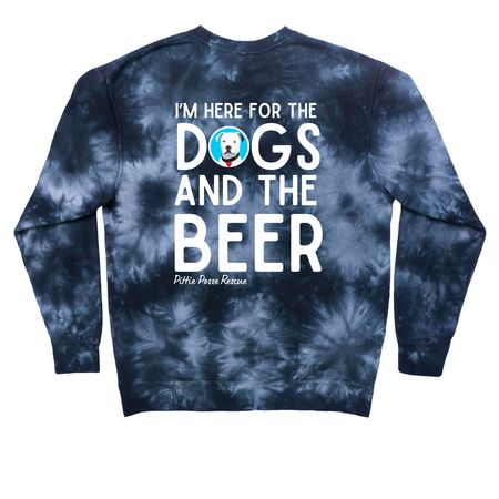 Pints for Pitties | Pittie Posse Merch, a Black Tie Dye Crewneck Sweatshirt