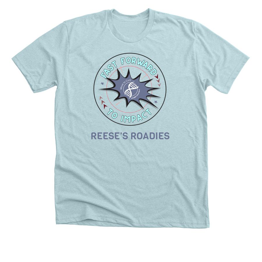 Reese's Roadies Move to Cure 2026, a Heather Ice Blue Premium Unisex Tee