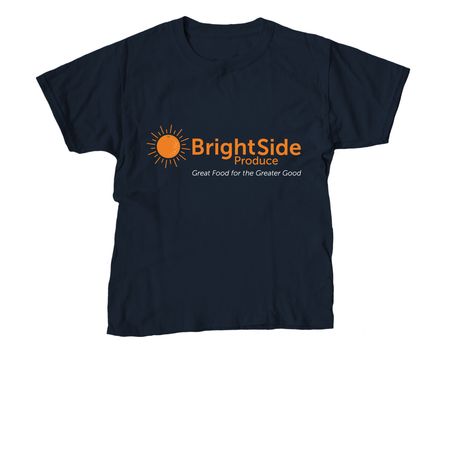 BrightSide Produce, new logo!, a Navy Youth Unisex Tee