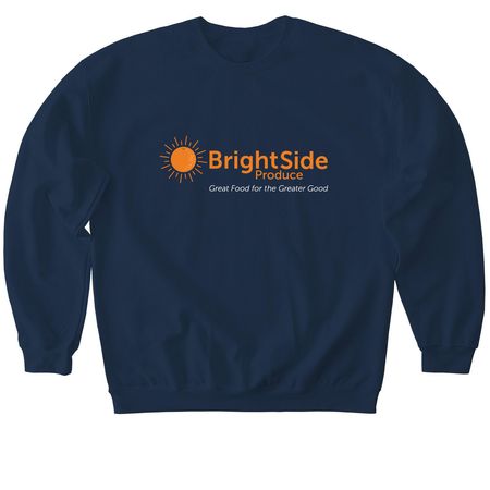 BrightSide Produce, new logo!, a Navy Softstyle Crewneck Sweatshirt