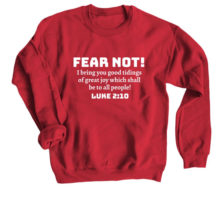 Holiday Nuthouse (LSAM) | Luke 2:10, a Red Crewneck Sweatshirt