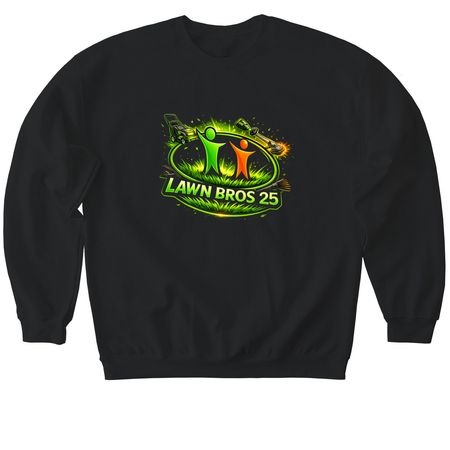 LawnBros25, a Black Softstyle Crewneck Sweatshirt