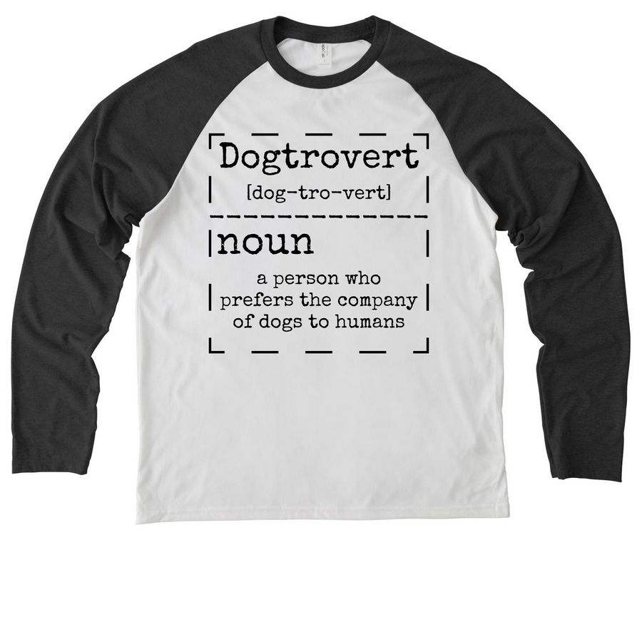 Dogtrovert, a Space Black/ Bright White Allmade Eco Triblend Colorblock Raglan Long Sleeve Tee