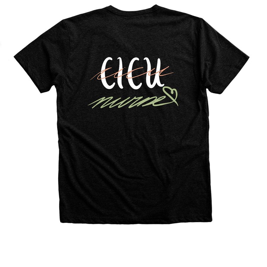 Spooky CICU Shirts!, a Black Heather Premium Unisex Tee (back-view)