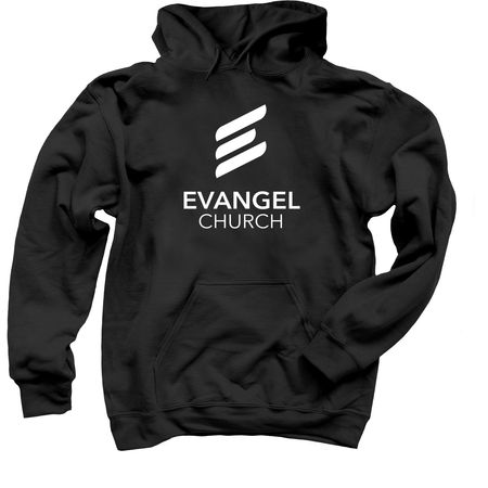 2026 Evangel Church Merch-large logo, a Black Pullover Hoodie