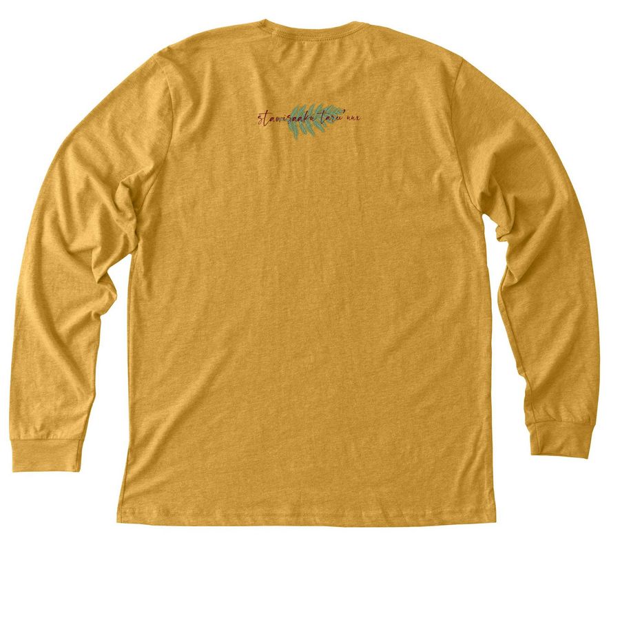 Harvest, a Heather Mustard Premium Long Sleeve Tee (back-view)