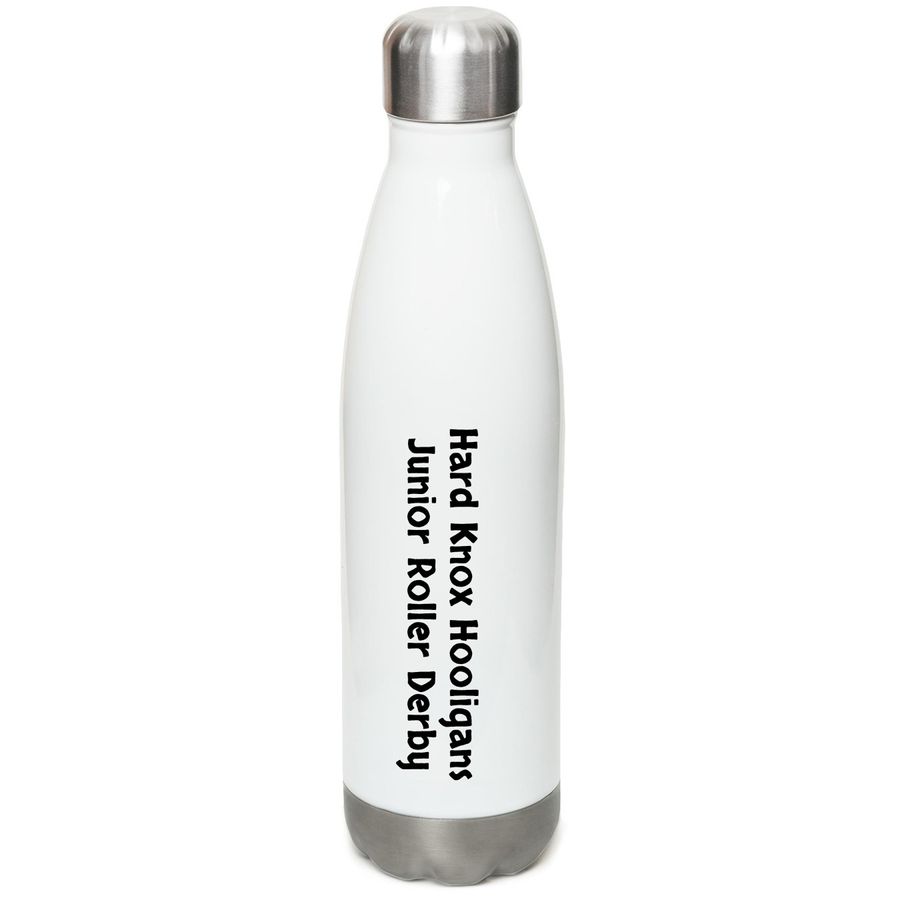 Water Bottle, a White Stainless Steel Water Bottle