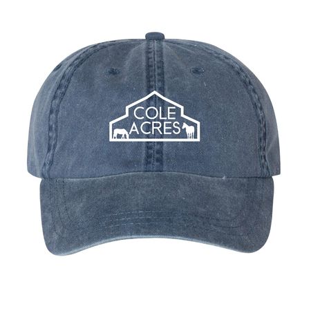 Cole Acres Farm Hats, a Navy Printed Pigment Dye Baseball Cap