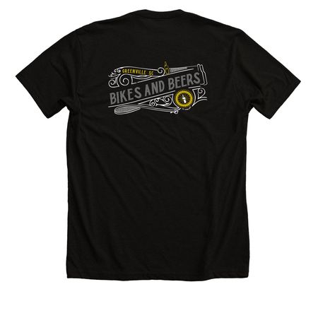 Official Bikes and Beers Style, a Solid Black Blend Premium Unisex Tee (back-view)