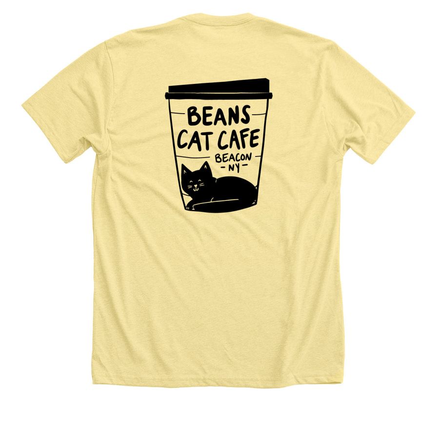 Cup Logo, back printed, a Heather Yellow Gold Premium Unisex Tee (back-view)