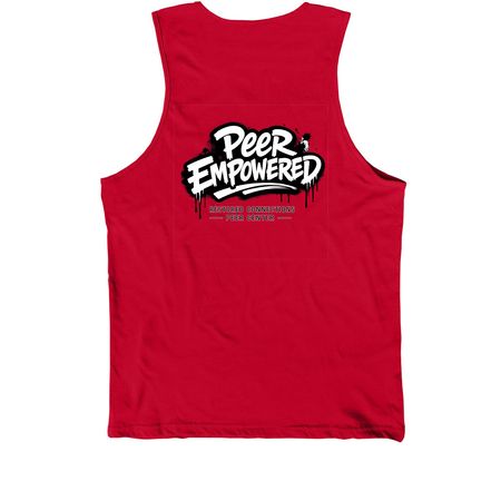 Peer Empowered Tanks, a Red Premium Cotton Tank (back-view)