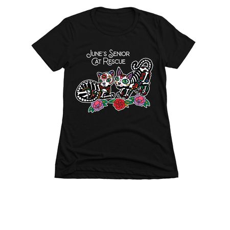 June's Senior Cat Rescue, a Black Women's Slim Fit Tee