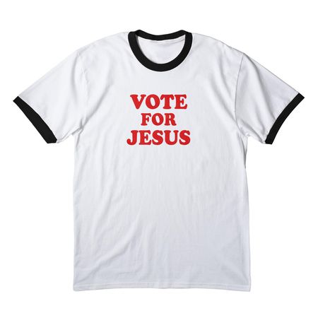 VFJ Tee, a White/ Jet Black Cotton Ringer Tee