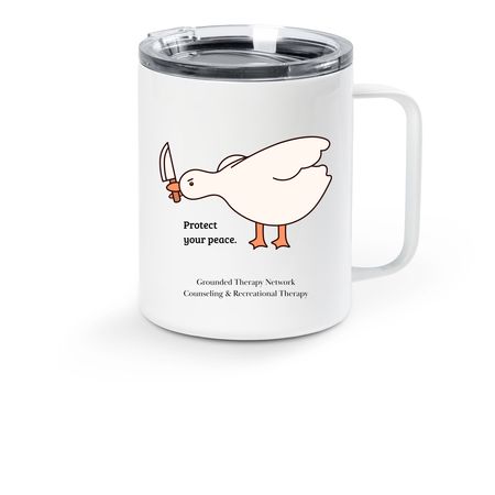 Goose Mug, a White Stainless Steel Travel Mug