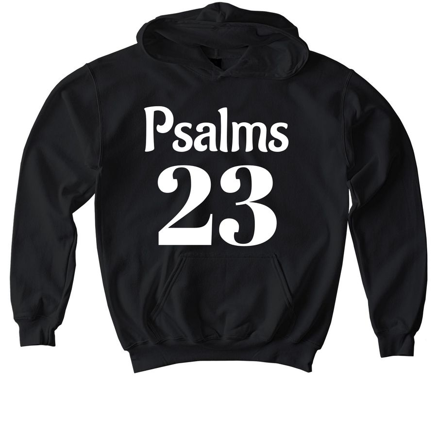 psalms 23, a Black Softstyle Youth Pullover Hoodie