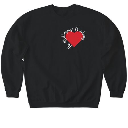 The Bilingual Academy--Valentine's Day, a Black Softstyle Crewneck Sweatshirt