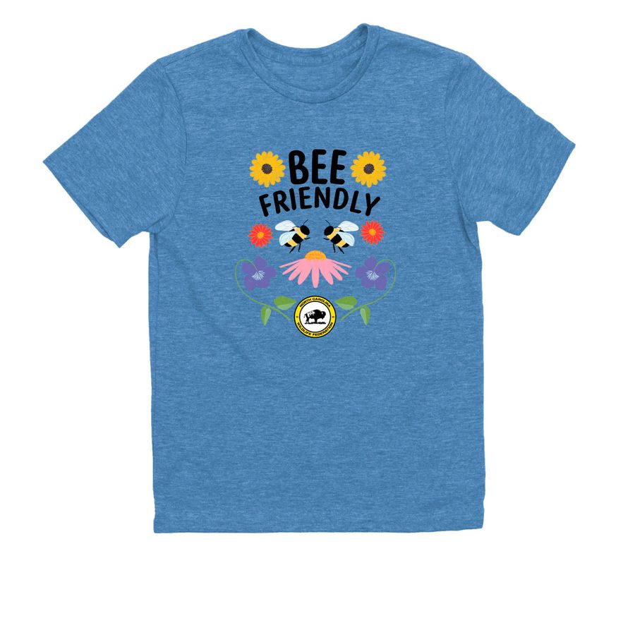 Youth Bee Friendly, a Azure Blue Allmade Youth Eco Triblend Tee