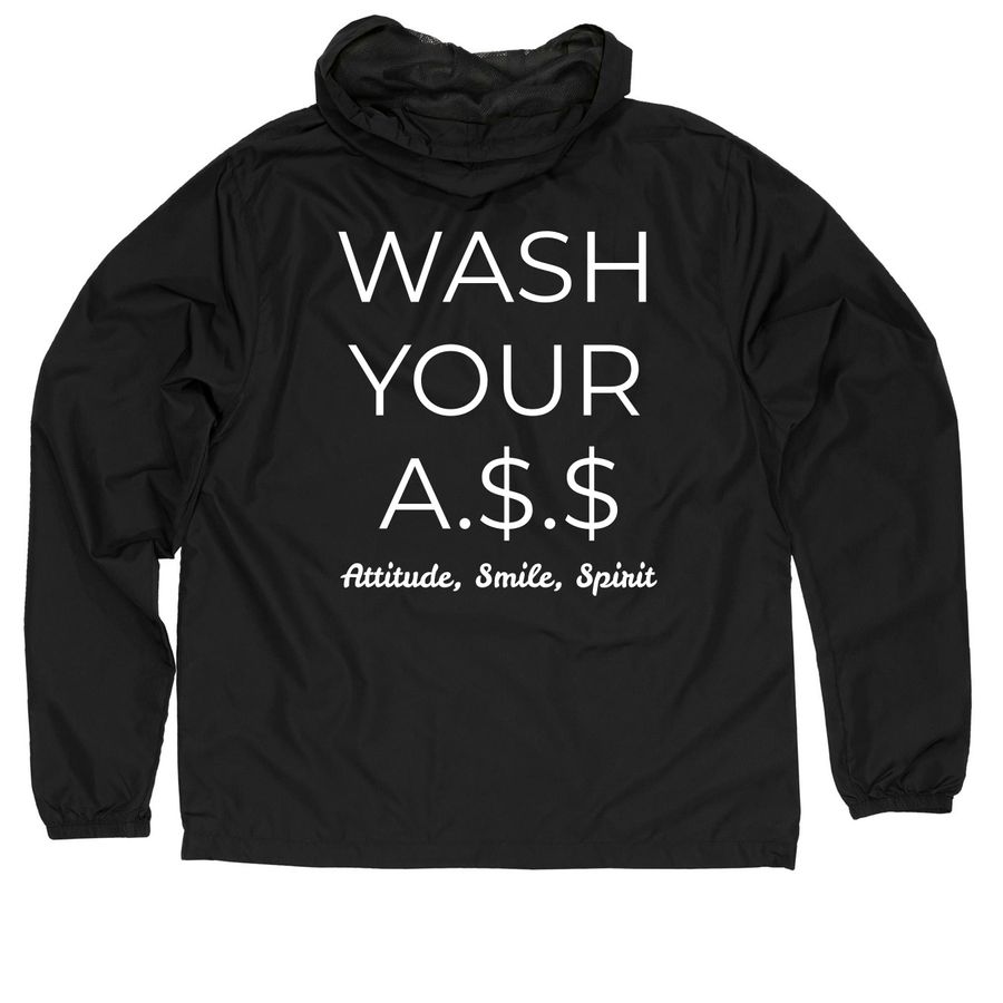 Wash&nbsp;, a Black Quarter-Zip Windbreaker (back-view)