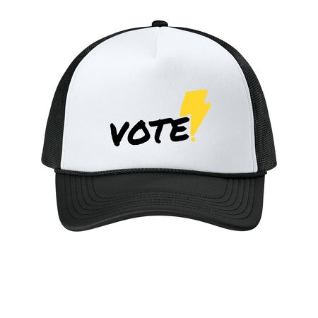 "Sketchy Action Logo" trucker hat, a White/ Deep Black Printed Foam Trucker Hat