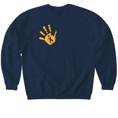 I wear gold for my patients, a Navy Softstyle Crewneck Sweatshirt