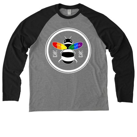 Unbleafable Clothing, a Deep Black/ Aluminum Grey Allmade Eco Triblend Colorblock Raglan Long Sleeve Tee