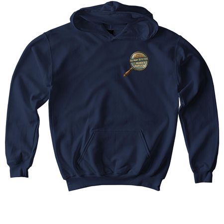 Too Many Detectives No Cast List, a Navy Softstyle Youth Pullover Hoodie
