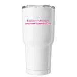 SHE LEADS, a White Insulated Tumbler (back-view)