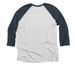 Storytelling Connects the World, a Indigo and Heather White 3/4 Sleeve Baseball Tee (back-view)