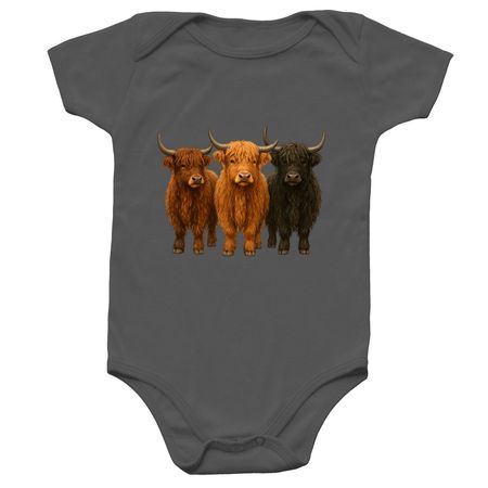 Highland Cows- Infant, a Charcoal Infant Onesie