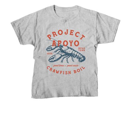 Kids 2026 Crawfish Boil Tee, a Sport Grey Youth Unisex Tee
