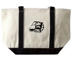 Bags, a Natural/Black Large Two-Tone Canvas Tote Bag (back-view)