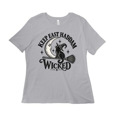 Keep East Haddam Wicked, a Solid Athletic Grey Women?s Relaxed Cotton Tee