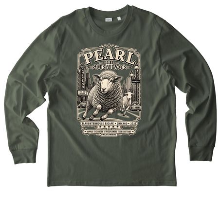 It?s Pearl?s Escape-iversary!, a Khaki Green Stanley/Stella Unisex Creator 2.0 Long Sleeve Tee