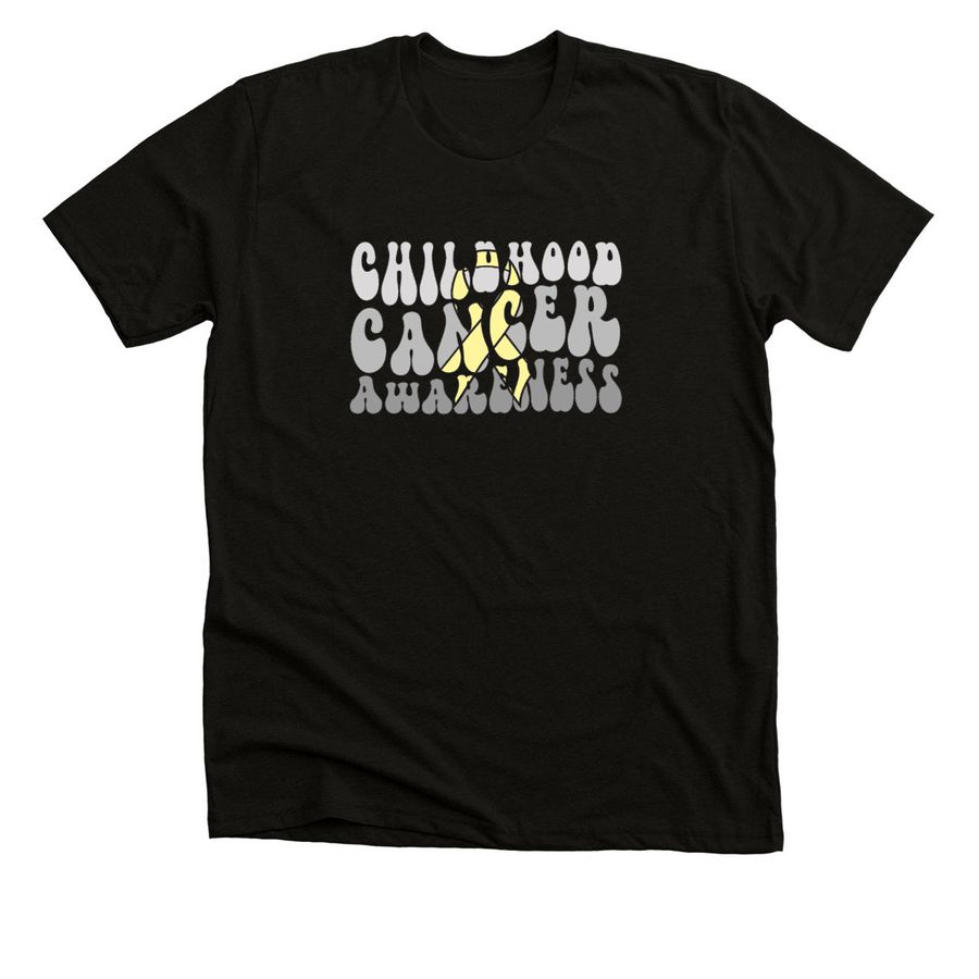 Childhood Cancer Awareness, a Solid Black Blend Premium Unisex Tee