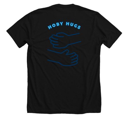 HOBY Hugs Tee, a Solid Black Blend Premium Unisex Tee (back-view)
