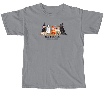 Paws-itively Spooky, a Granite Comfort Colors Unisex Tee