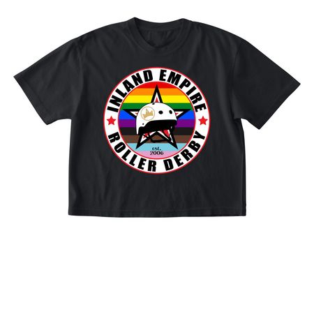 IE Roller Derby Pride Apparel, a Black Comfort Colors Boxy Tee