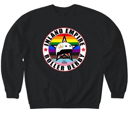 IE Roller Derby Pride Apparel, a Black Softstyle Crewneck Sweatshirt