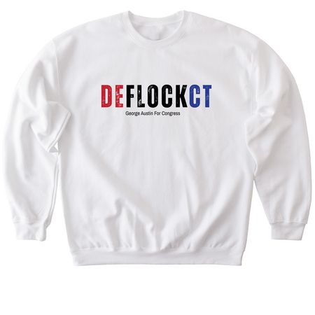 DEFLOCK CT!, a White Softstyle Crewneck Sweatshirt