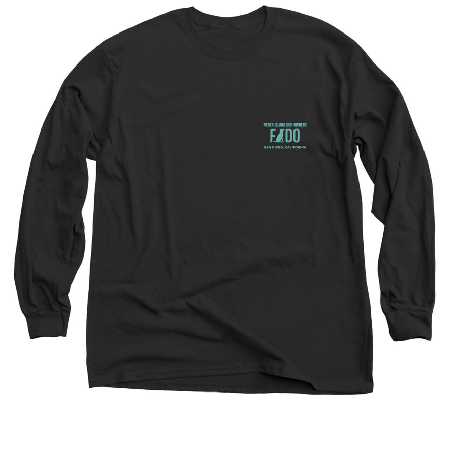 FIDO Sunset on Back ZipHoodie/Sweats/Tees, a Black Classic Long Sleeve Tee