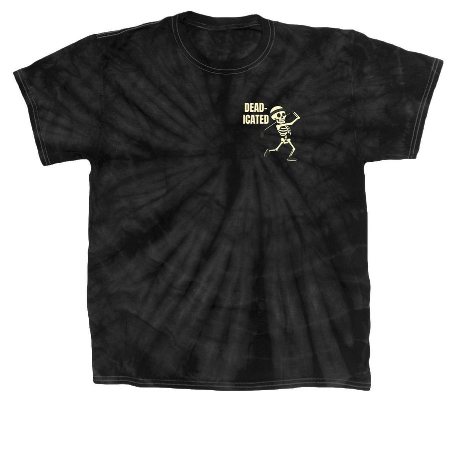 Skeleton Series - Golfing Skelly, a Black Classic Tie Dye Tee