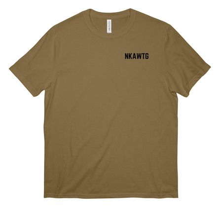 NKAWTG, a Coyote Brown All-American Unisex Tee (back-view)